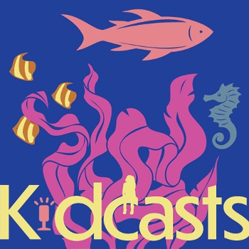 Kidcasts logo with ocean life graphic