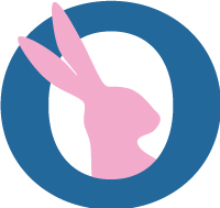 illustration of a pink rabbit popping out of a hOle