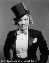Marlene Dietrich in a tux.