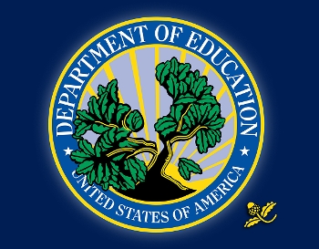 USDOE Seal modified so that the tree is falling apart and the acorn representing the students normally at the base of the tree, is off to the side of the graphic.