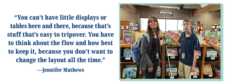 Two students posing in the CSDB library