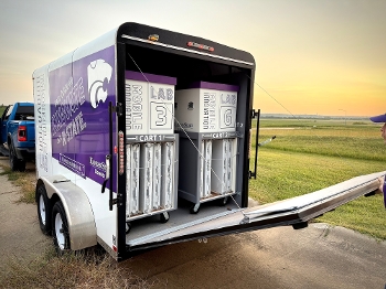 Mobile Innovation Lab trailer loaded with boxes